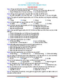 Trắc Nghiệm Sinh 9 Bài 9: Nguyên Phân (Có Đáp Án)