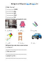 Bài tập ôn hè Tiếng Anh lớp 1 lên lớp 2 số 5