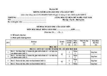 Kế hoạch giáo dục Địa Lí 11 Kết Nối Tri Thức 2023-2024