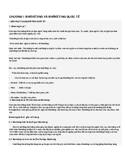Chương I: Marketing và Marketing Quốc tế