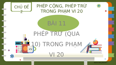 Bài 11: Phép trừ | Bài giảng PowerPoint | Toán 2 | Kết nối tri thức với cuộc sống (Cả năm)