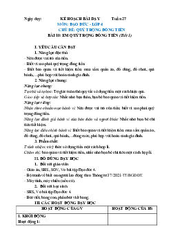 Giáo án Đạo Đức lớp 4 Tuần 27,28,29 | Chân trời sáng tạo