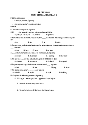 Đề thi số 62 Tiếng anh cơ bản | Đại học Lao động - Xã Hội