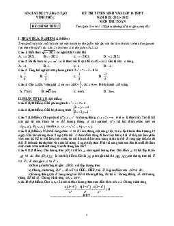 Đề tuyển sinh vào lớp 10 môn Toán năm 2021 – 2022 sở GD&ĐT Vĩnh Phúc