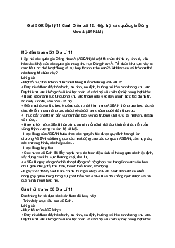 Giải SGK Địa lý 11 Cánh Diều bài 12: Hiệp hội các quốc gia Đông Nam Á (ASEAN)