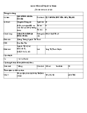 BẢNG TỔNG KẾT DỊCH VỤ TOUR TIẾNG TRUNG