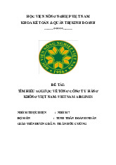 Đề tài: Tìm hiểu sơ lược về tổng công ty  hàng Không việt nam- vietnam airlines môn Kỹ năng giao tiếp  | Học viện Nông nghiệp Việt Nam