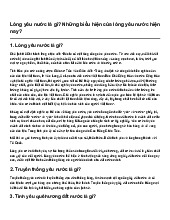 Lòng yêu nước là gì? Những biểu hiện của lòng yêu nước hiện nay?