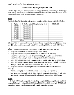Bài tập môn Kế toán ngân hàng thương mại