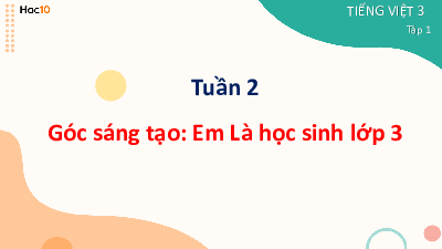 Tuần 2 - Góc sáng tạo: Em là học sinh lớp 3 | Bài giảng PowerPoint Tiếng Việt 3 | Cánh Diều