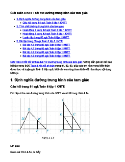 Toán 8 Kết nối tri thức bài 16: Đường trung bình của tam giác