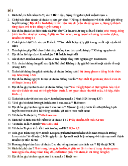 Đề cương ôn tập môn vi sinh có đáp án