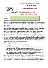 Chuyên đề Tổng quan về kinh tế học vĩ mô môn Kinh tế vi mô 1 | Học viện Tài chính