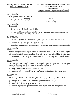 Đề khảo sát HSG Toán 7 năm 2016 – 2017 phòng GD&ĐT thành phố Thái Bình