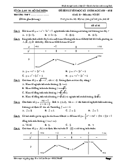 TOP5 đề rèn luyện HKI năm học 2017 – 2018 môn Toán 12 (dành cho học sinh trung bình) – Lê Văn Đoàn