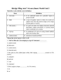 Bài tập Tiếng Anh 7 i-Learn Smart World Unit 3