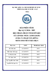 Tiểu luận giữa kỳ Phân tích dữ liệu | Trường Đại học Kinh Tế - Luật, Đại học Quốc gia Thành phố Hồ Chí Minh