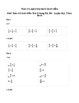 Giải Toán lớp 4 Bài 81: Luyện tập Cánh diều