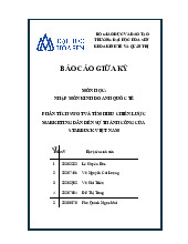 Báo cáo Phân tích SWOT và tìm hiểu chiến lược Marketing dẫn đến sự thành công của Starbucks Việt Nam”- môn nhập môn kinh doanh quốc tế -Trường Đại học Hoa Sen