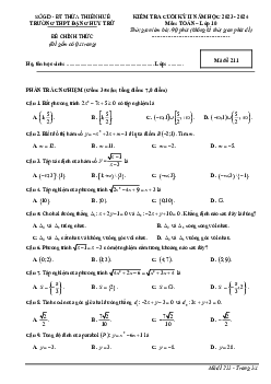 Đề cuối kỳ 2 Toán 10 năm 2023 – 2024 trường THPT Đặng Huy Trứ – TT Huế