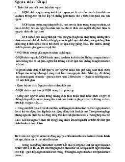 Lý thuyết về mối quan hệ nguyên nhân - kết quả học phần Triết học Mac-Lênin
