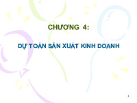 Chương 4: Dự án sản xuất kinh doanh | Bài giảng môn kế toán quản trị | Đại học Bách khoa hà nội
