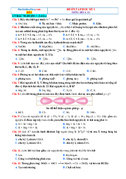 Đề 4 kiểm tra cuối học kỳ 1 Hóa 10 chân trời sáng tạo (có đáp án)
