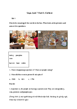 Giải Tiếng Anh 7 Unit 3: Culture | Friends Plus