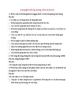 Công nghệ 6 Ôn tập chương 4 Kết nối tri thức
