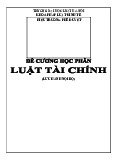 Đề cương luật tài chính | Trường Đại học Luật, Đại học Quốc gia Hà Nội