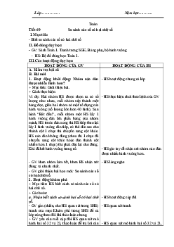 Giáo án Toán 1 - Tuần 24 | sách Cùng học để phát triển năng lực