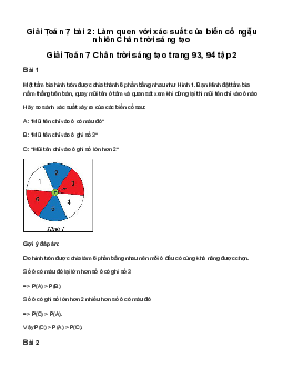 Giải Toán 7 Bài 2: Làm quen với xác suất của biến cố ngẫu nhiên | Chân trời sáng tạo