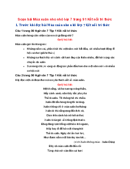 Soạn bài Mùa xuân nho nhỏ | Ngữ văn 7 Tập 1 Kết nối tri thức