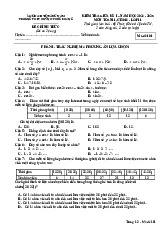 Đề giữa kỳ 1 Toán 11 năm 2024 – 2025 trường THPT Huỳnh Thúc Kháng – Quảng Nam