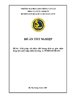 Đồ án tốt nghiệp Logictics | Đại học Giao thông vận tải