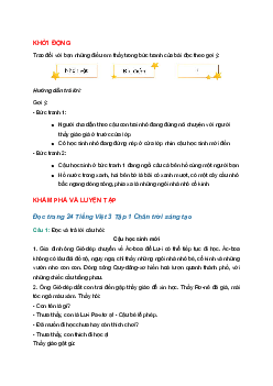 Tiếng Việt 3 trang 24, 25, 26, 27 Bài 1: Cậu học sinh mới | Chân trời sáng tạo