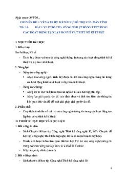 Giáo án chuyên đề Công nghệ 10 sách Kết nối tri thức với cuộc sống