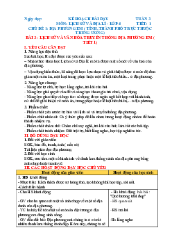 Giáo án Lịch sử và địa lí lớp 4 Tuần 3 | Chân trời sáng tạo