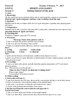 Giáo án Tiếng Anh 6 sách Global Success HK2 Tuần 22