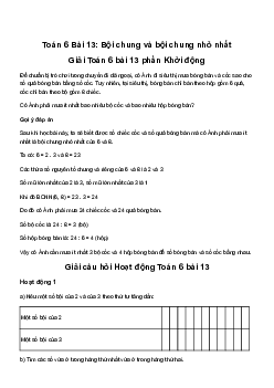 Giải Toán 6 Bài 13: Bội chung và bội chung nhỏ nhất | Cánh diều