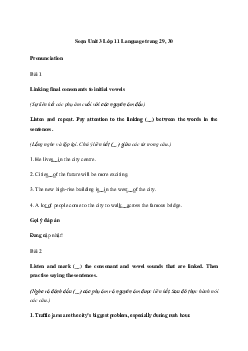 Giải Tiếng Anh 11 Unit 3: Language