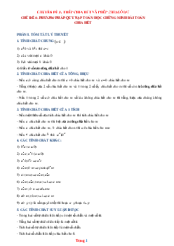 Luyện thi HSG Toán 6 chủ đề: Quy nạp toán học chứng minh bài toán chia hết