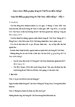 Soạn bài Điều gì giúp bóng đá Việt Nam chiến thắng? - Cánh Diều 6