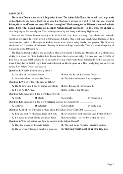 PASSAGE 32_Theme 1. Environment and Nature (Môi trường và thế giới tự nhiên)