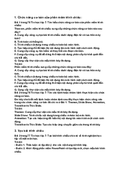 Giải SGK Tin học 7 Bài 15: Thực hành tổng hợp tạo bài trình chiếu| Cánh diều