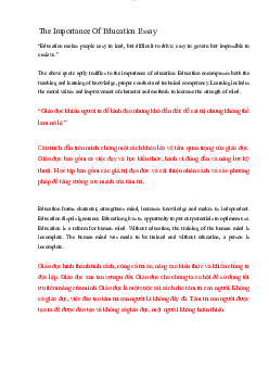 The Importance Of Education | Đại học Sư Phạm Hà Nội