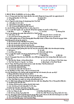 Bộ đề thi môn Sử 11 HK2 (có đáp án )