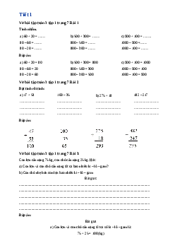 Giải VBT môn Toán 3 - Bài 2: Ôn tập phép cộng, phép trừ trong phạm vi 1000  | Kết nối tri thức