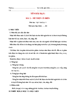 Giáo án Ngữ văn 8 Bài 2: Nét đẹp cổ điển | Kết nối tri thức