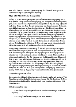 Tiểu luận: "hãy đánh giá thực trạng ô nhiễm môi trường ở Việt  Nam  hoặc vùng/ địa phương anh chị sống"